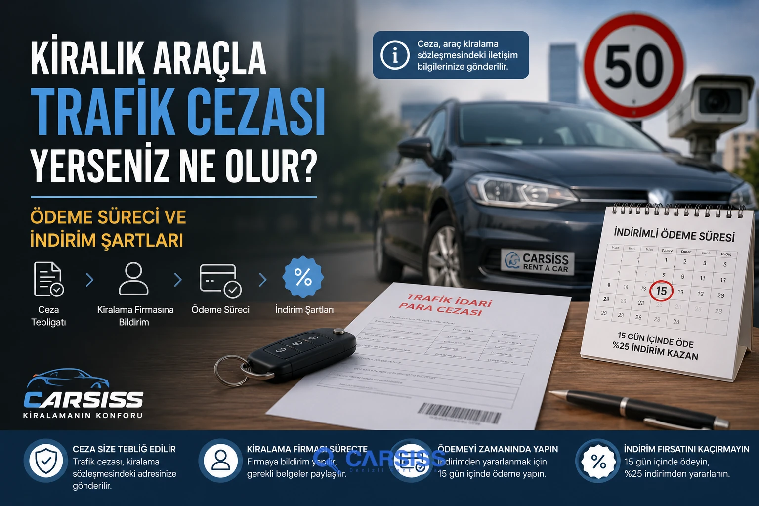 Kiralık Araçla Trafik Cezası Yerseniz Ne Olur? Ödeme Süreci ve İndirim Şartları
